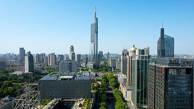 4k航拍南京CBD经济中心新街口商圈视频视频的预览图