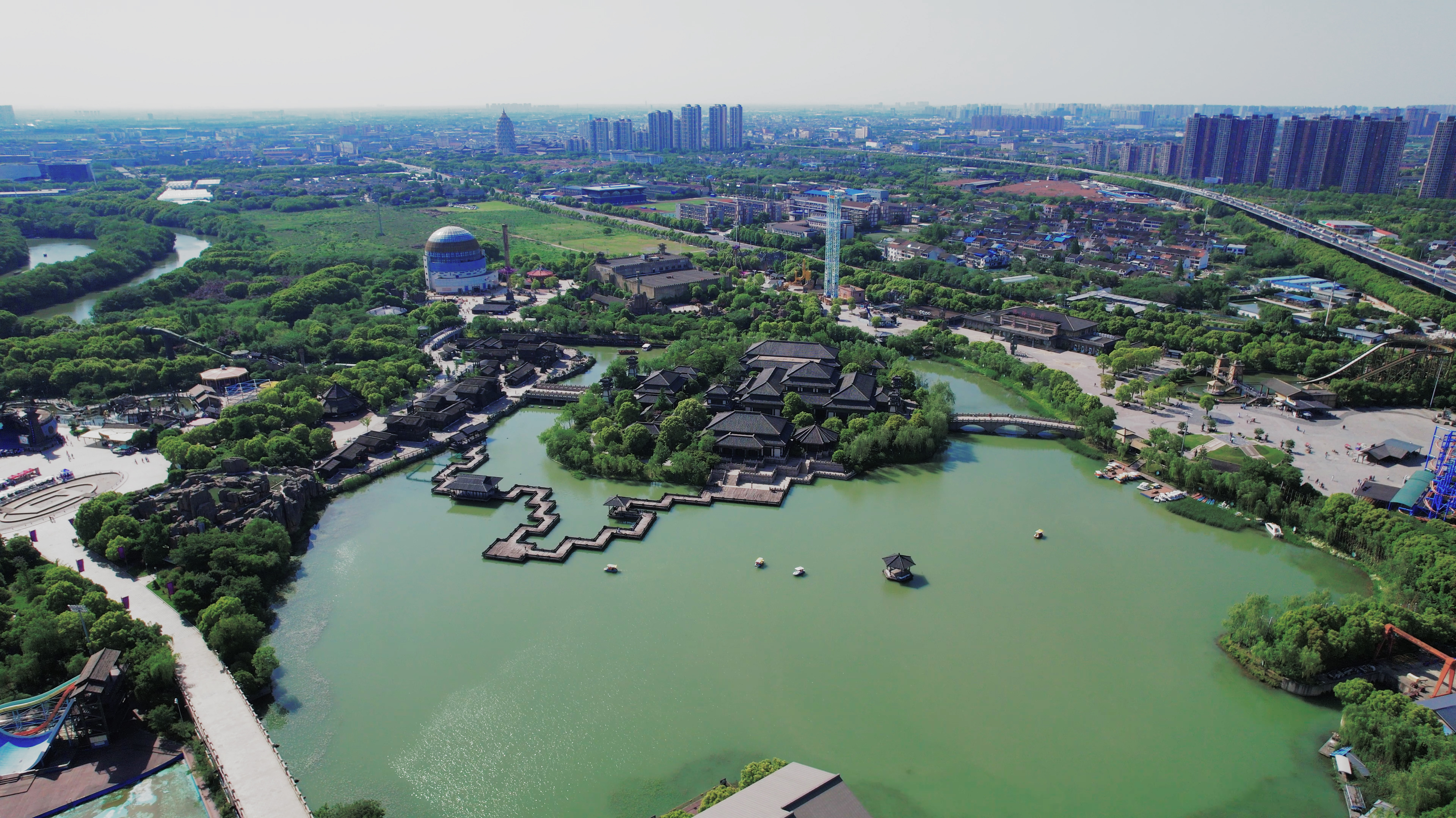 4K航拍5A级旅游景区常州淹城春秋王宫景点宣传视频的预览图