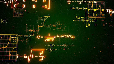 4k炫酷金色发光数学公式背景led视频动态背景视频的预览图