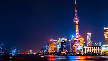 8K大气延时上海北外滩陆家嘴繁华夜景视频的预览图