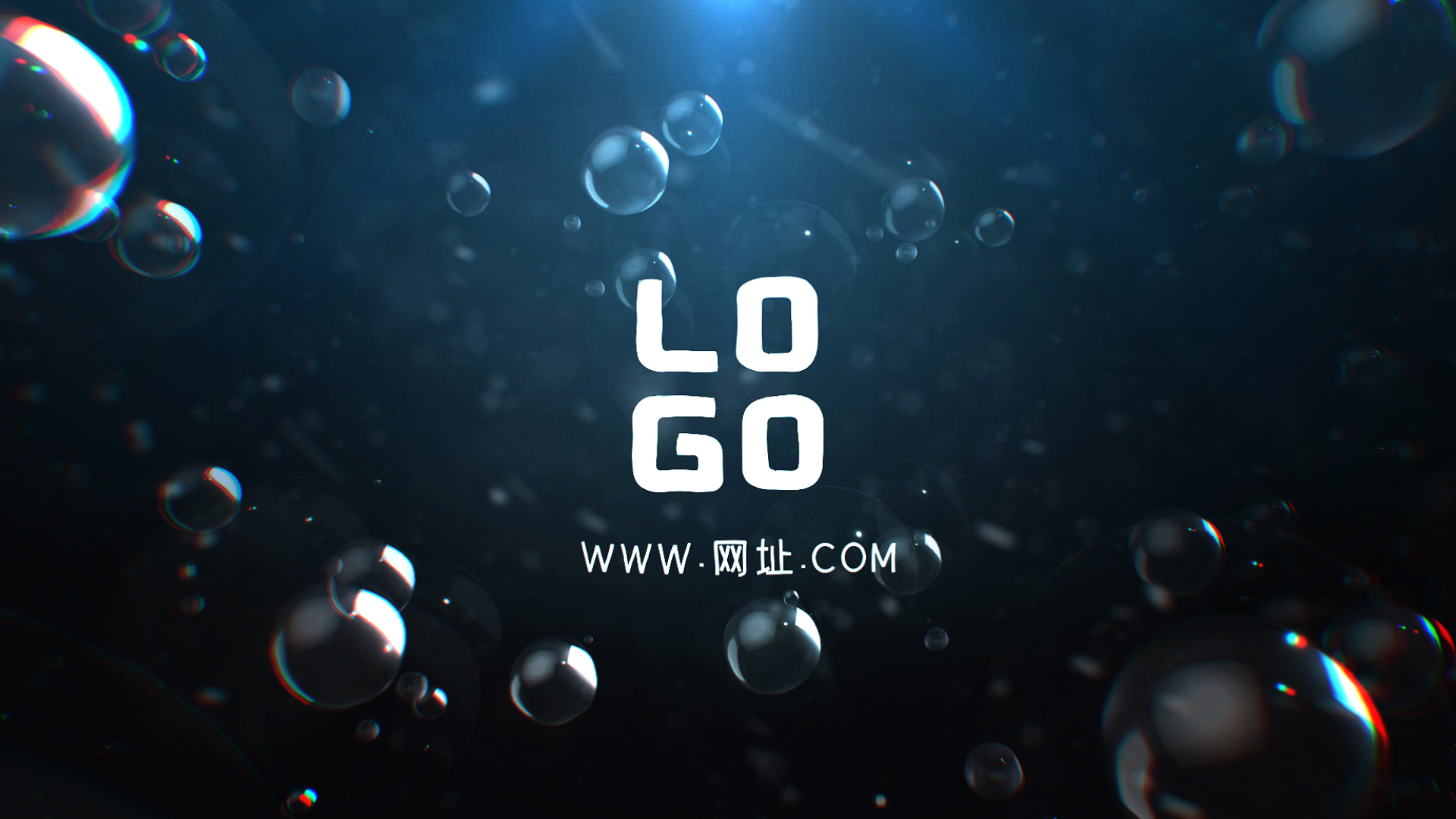 水底水泡粒子穿梭简约泡泡LOGO片头演绎片尾视频的预览图