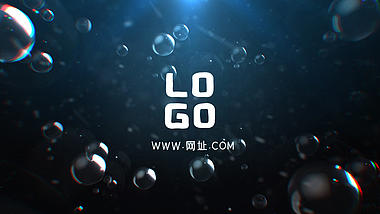 水底水泡粒子穿梭简约泡泡LOGO片头演绎片尾视频的预览图