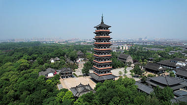 4K航拍扬州大明寺4A景区旅游景点视频视频的预览图