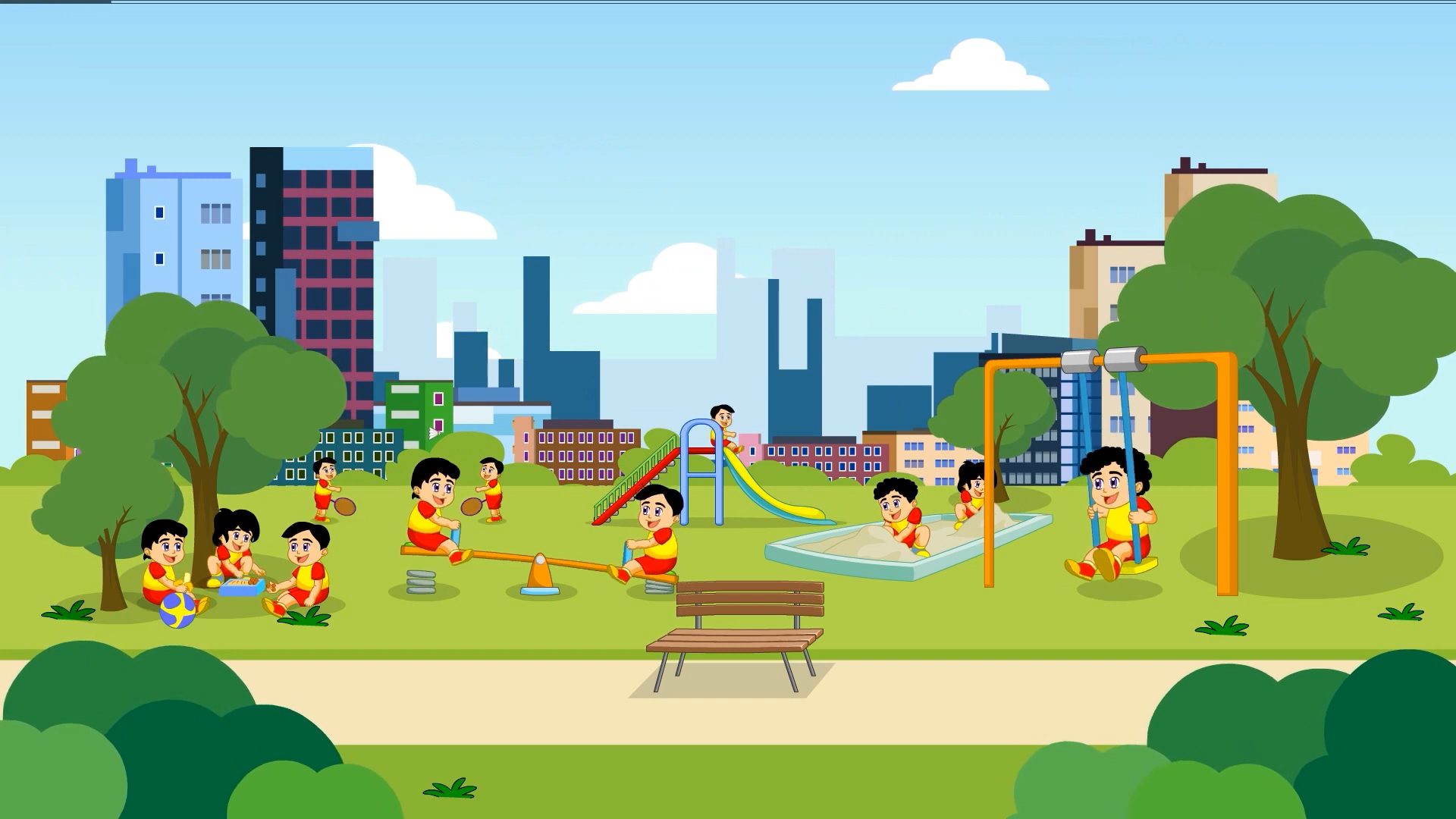 六一儿童节儿童乐园卡通动画背景视频视频的预览图