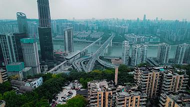 4k重庆嘉华大桥城市交通车水马龙车流航拍视频的预览图