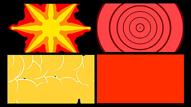 红黄色MG动画卡通转场AE模板视频的预览图