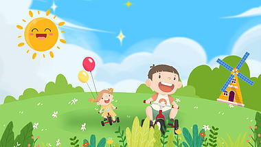 原创六一儿童节可爱背景卡通动态背景视频AE模板视频的预览图