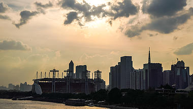 4k广州海心沙日落城市剪影延时摄影视频的预览图