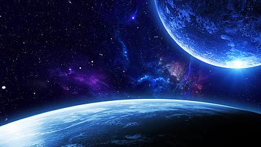蓝色浩瀚宇宙星空星球背景视频素材视频的预览图