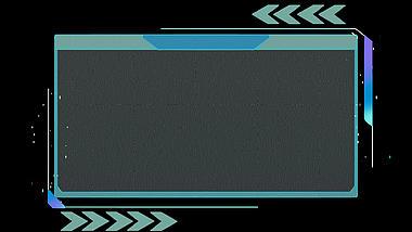 科技蓝色透明简约箭头视频动态边框带通道mov视频的预览图