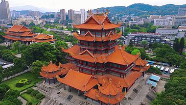 4K航拍福建福州西禅寺历史文化古建筑地标旅游建筑视频的预览图