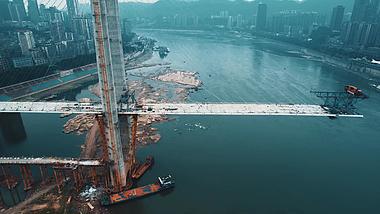 4k重庆10号线二期在建桥梁工地基建工业建筑视频视频的预览图