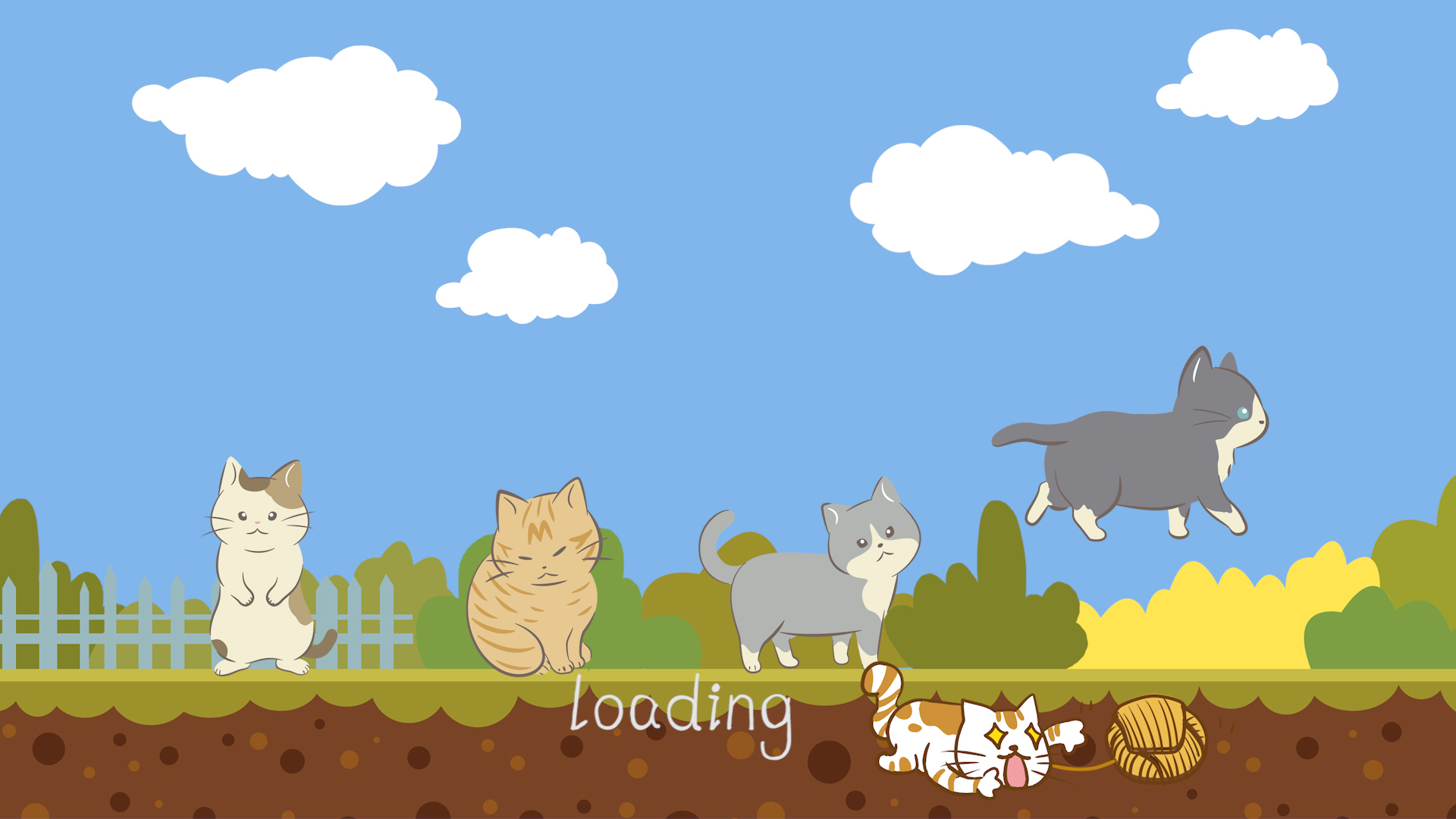 原创猫咪卡通loading清新旅行vlog加载中pr模板视频的预览图