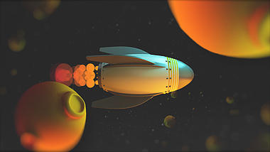 卡通三维宇宙火箭简约LOGO片头演绎片尾视频的预览图
