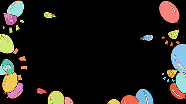 六一儿童节节日庆祝气氛氛围气球漂浮视频动态边框mov带通道视频的预览图