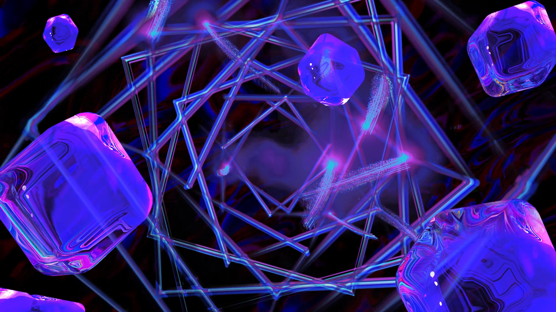 原创酸性风泡泡紫蓝色绚丽背景动态AE视频模板视频的预览图