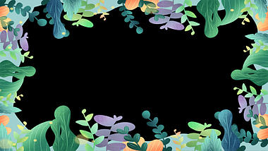 森系手绘植物边框小清新夏天动态边框mov带通道视频的预览图