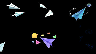 宇宙行星运转彩色童真白色蓝色矢量纸飞机带通道mov综艺节目真人秀小元素视频的预览图