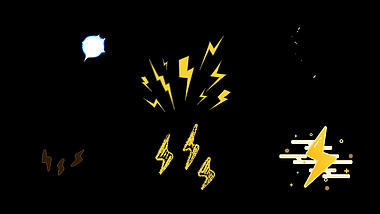 爆炸气象预报闪电打击震惊雷电涂鸦贴纸带通道mov综艺节目真人秀小元素视频的预览图