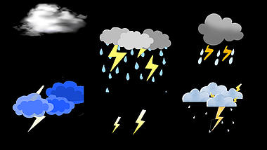 打雷暴雨阴天乌云下雨天气预告闪电带通道mov综艺节目真人秀小元素视频的预览图