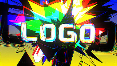 炫酷disco涂鸦手绘颤动简约LOGO片头演绎片尾视频的预览图