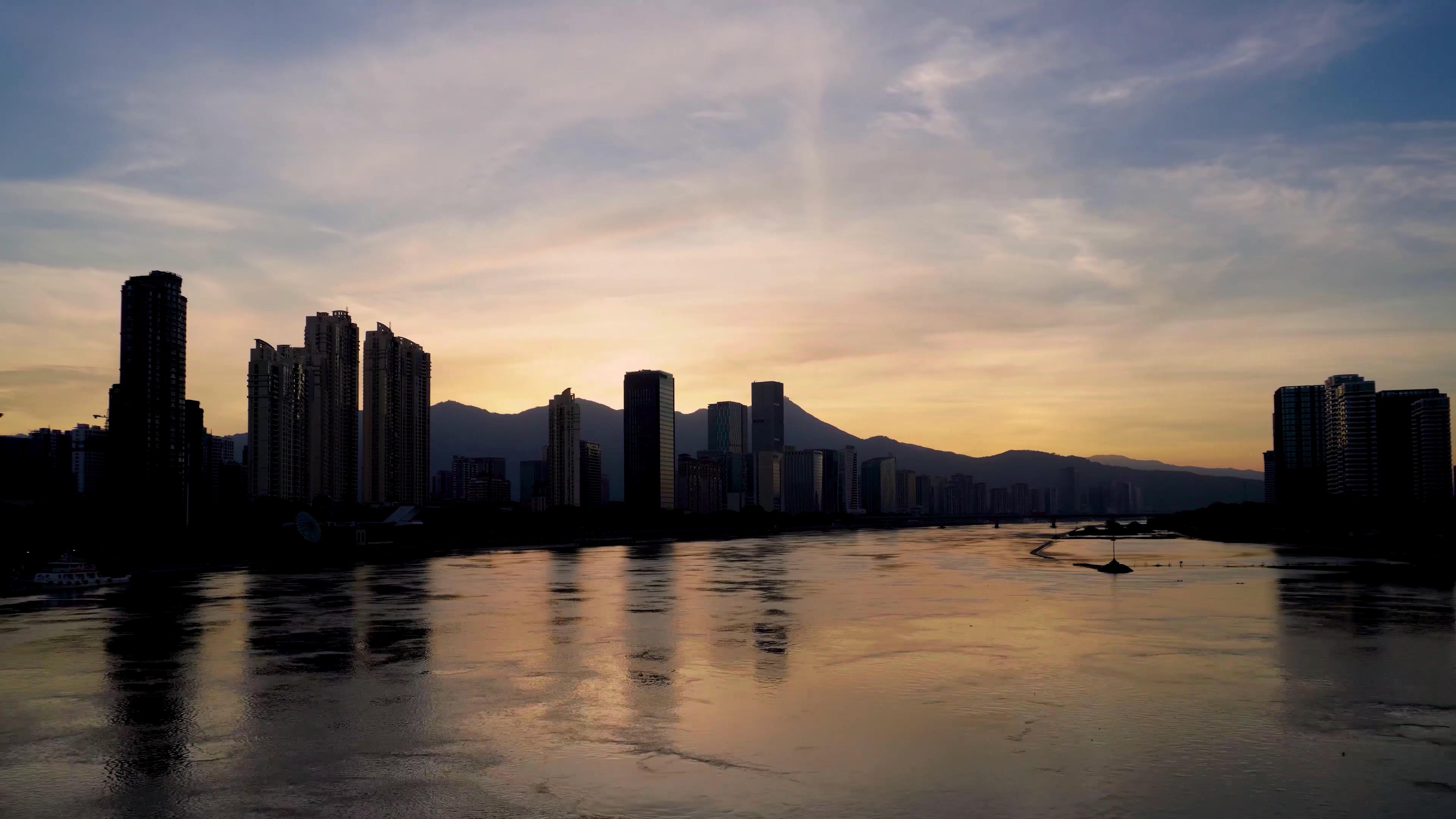 4K实拍城市晚霞延时摄影视频的预览图