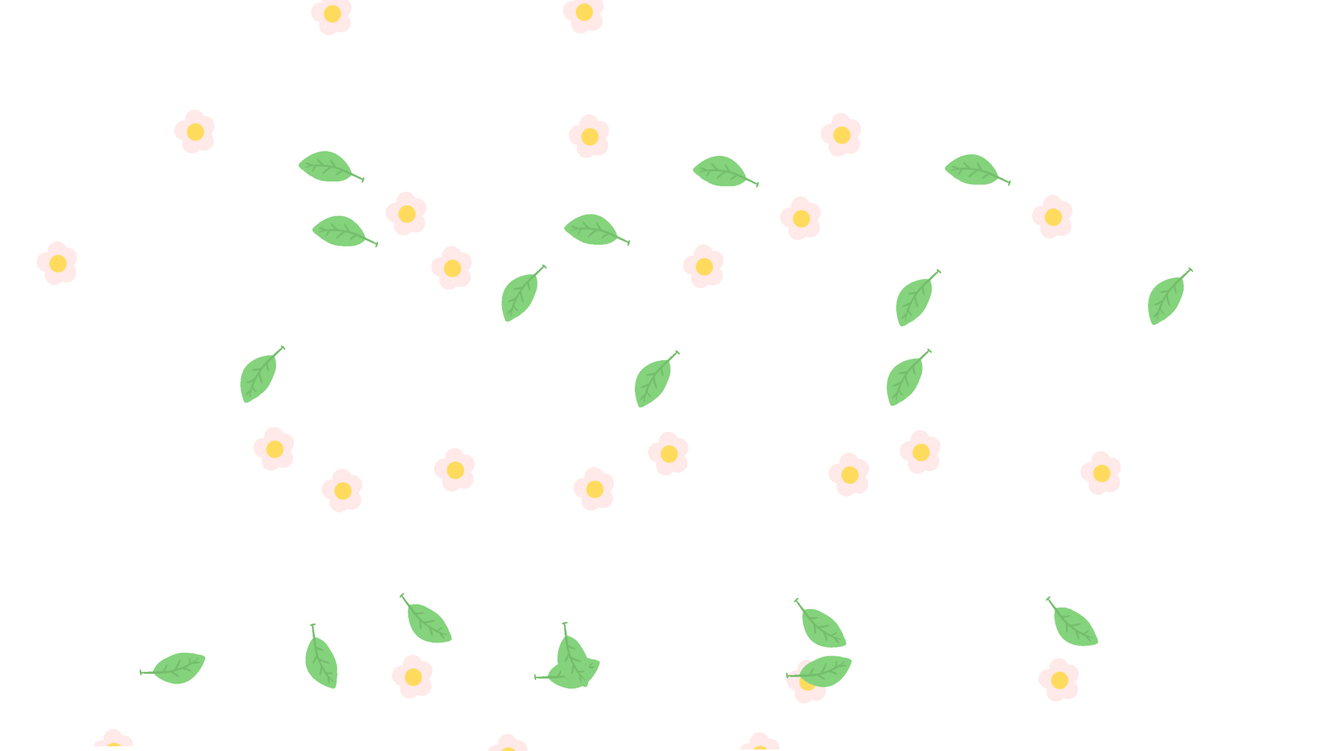 白色小花绿叶底纹花瓣落下漂浮视频动态素材带通道mov视频的预览图