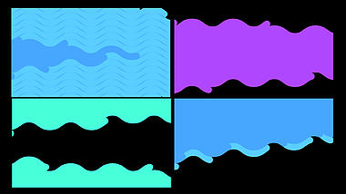 彩色波浪扁平MG动画视频遮罩转场AE模板视频的预览图