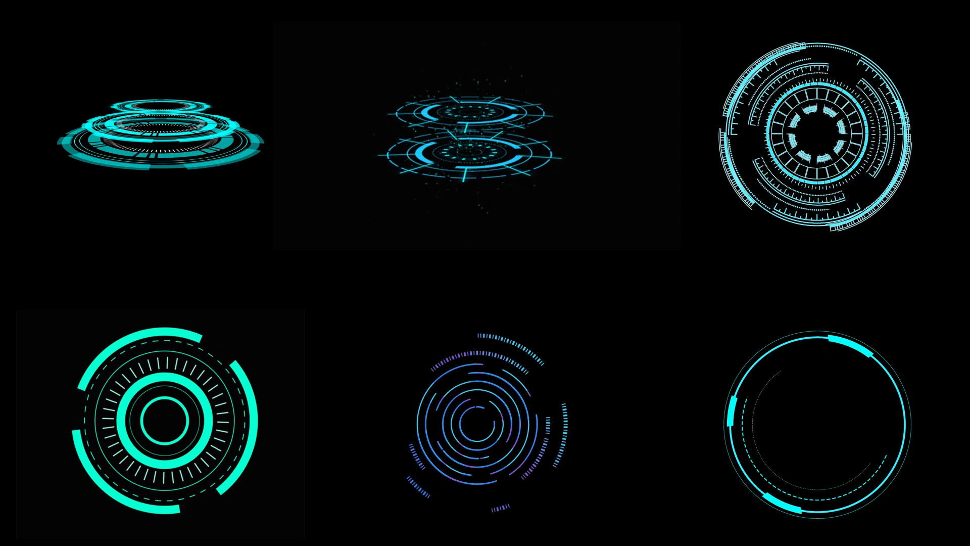 蓝色科技商务线条圆圈图形带通道mov视频合集视频的预览图
