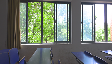 4k毕业空教室窗户窗外视频的预览图
