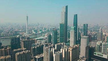 4K航拍广州珠江新城城市地标建筑视频素材视频的预览图