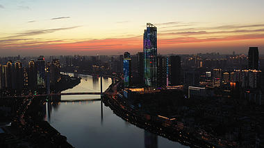 4K武汉城市风光月湖桥航拍实拍视频视频的预览图