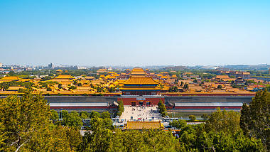 8K延时震撼北京俯瞰故宫全貌蓝天视频的预览图