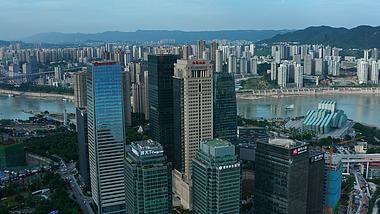 4k航拍重庆江北嘴CBD商务大楼建筑群视频的预览图