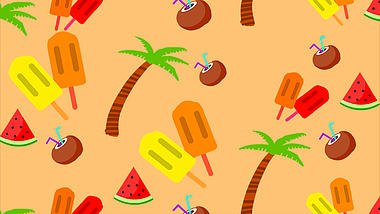 原创夏天夏季夏日动态热带水果椰树夏季清新视频背景视频的预览图