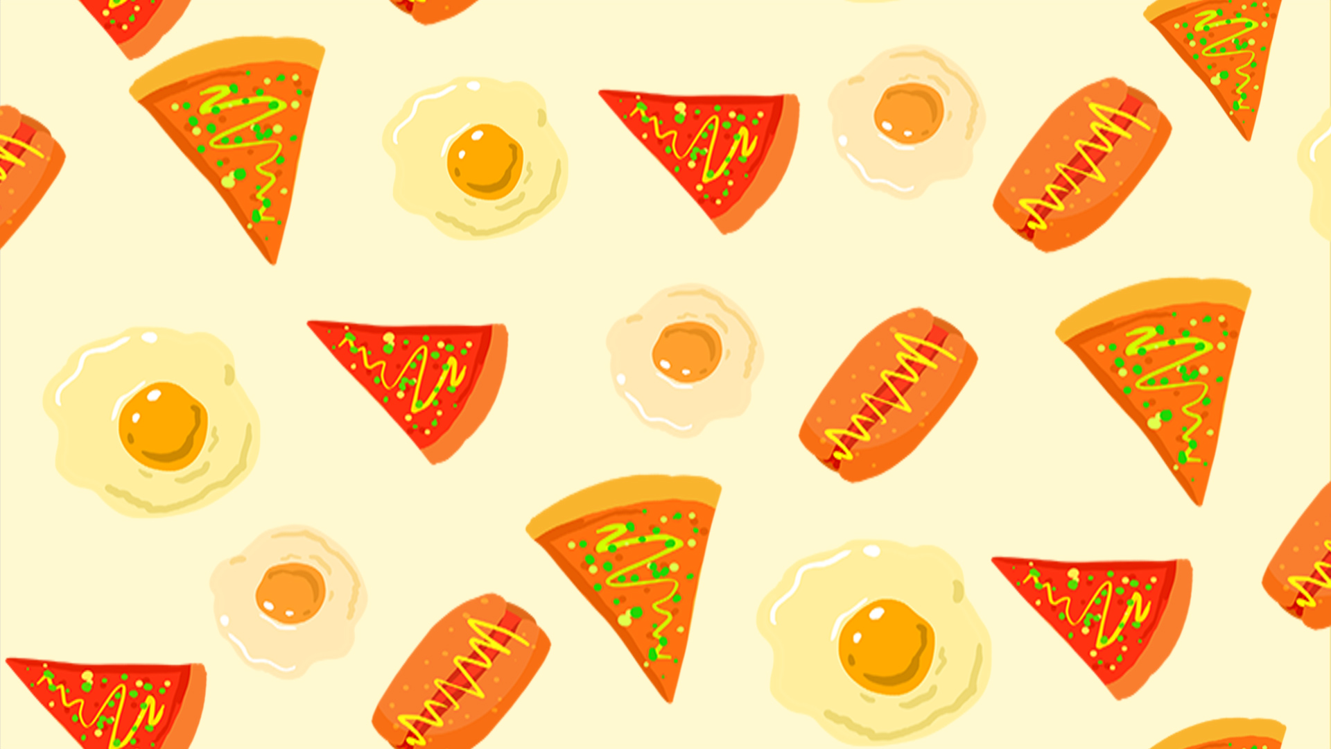 原创可爱小清新煎蛋披萨视频夏天夏季夏日动态背景视频的预览图