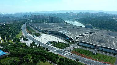 4k航拍重庆国际博览中心大型会展场馆视频的预览图