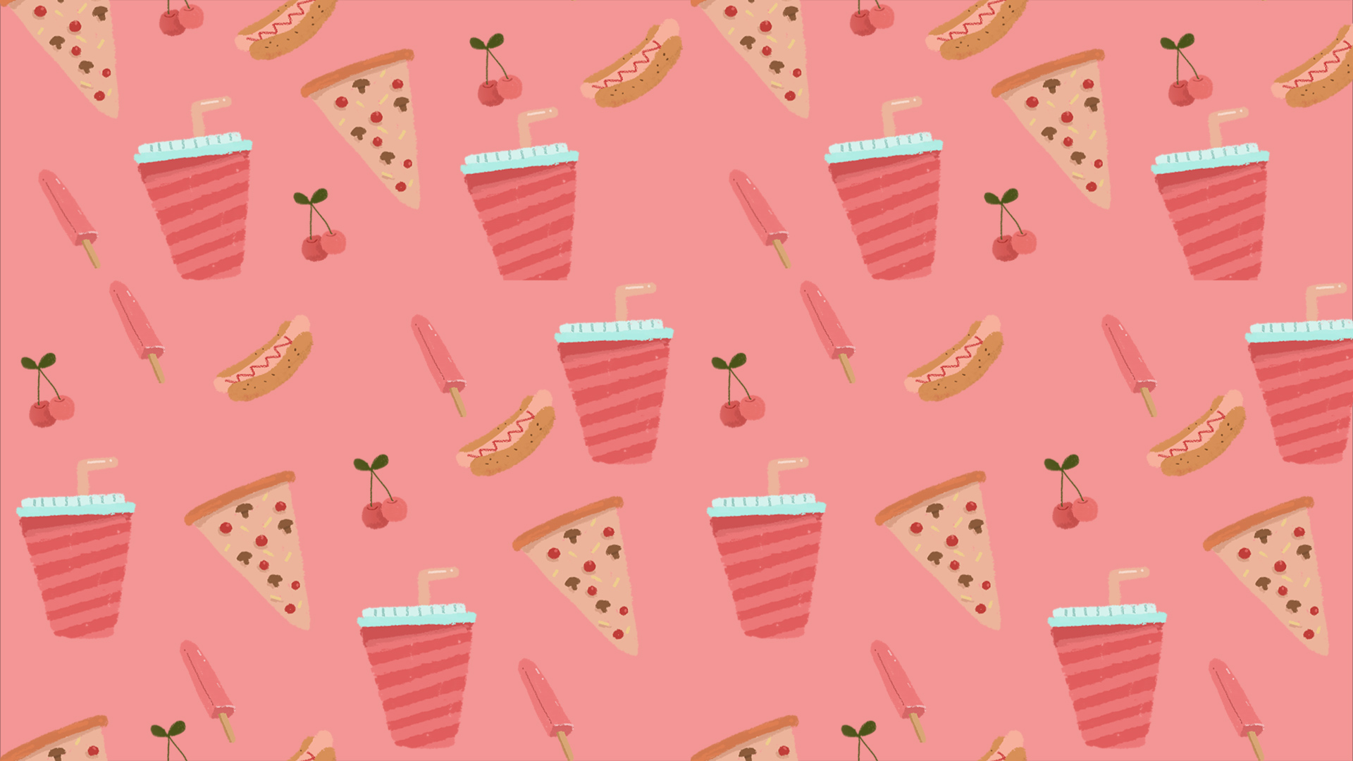 原创可爱粉嫩水果披萨美食视频夏天夏季夏日动态背景视频的预览图