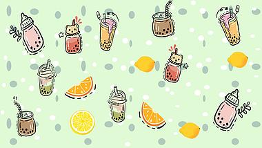 原创夏天夏季夏日动态水果奶茶小清新背景视频视频的预览图