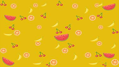 原创夏天夏季夏日动态黄色水果背景视频视频的预览图