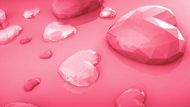 唯美粉色三维红心婚礼片头视频ae片头模板视频的预览图