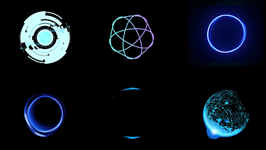 科技感圆形球体光圈环形视频合集带通道mov视频的预览图