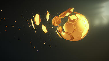 大气金色足球粒子欧洲杯文字片头ae模板视频的预览图
