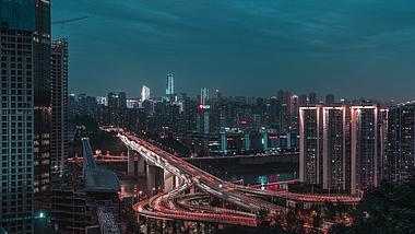 8k重庆华村立交夜景灯光车流交通延时视频的预览图