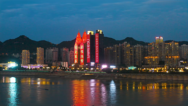 4k航拍重庆城市夜景南滨路夜景视频的预览图