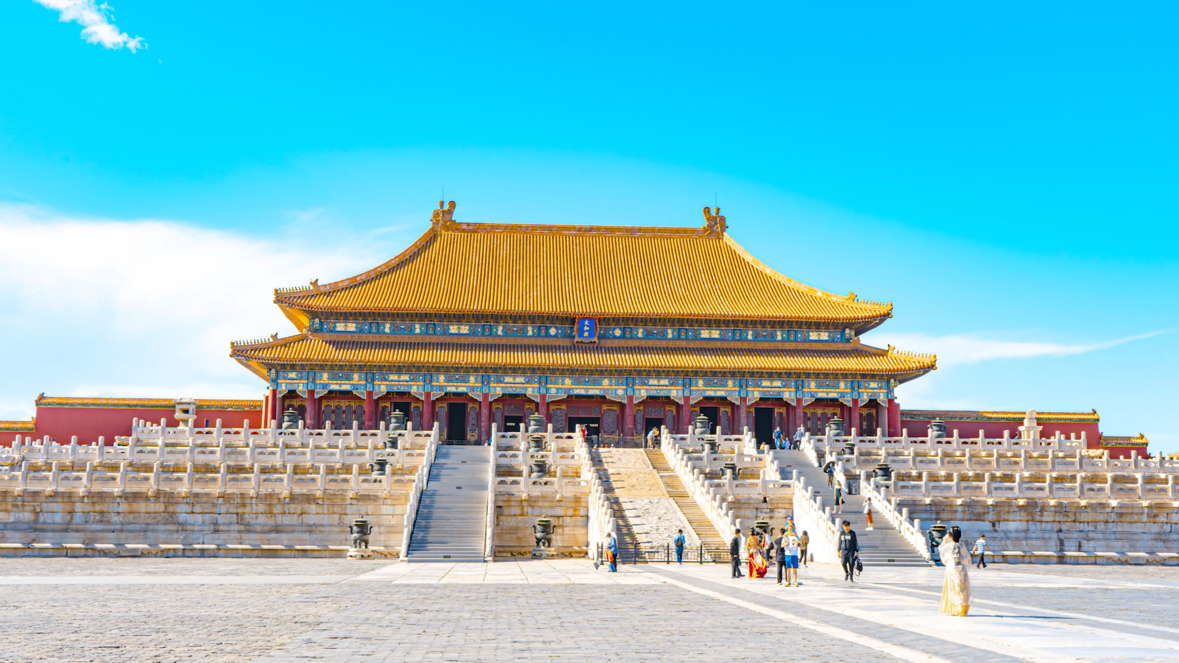 8K大范围延时震撼北京故宫金銮殿正面全景视频的预览图