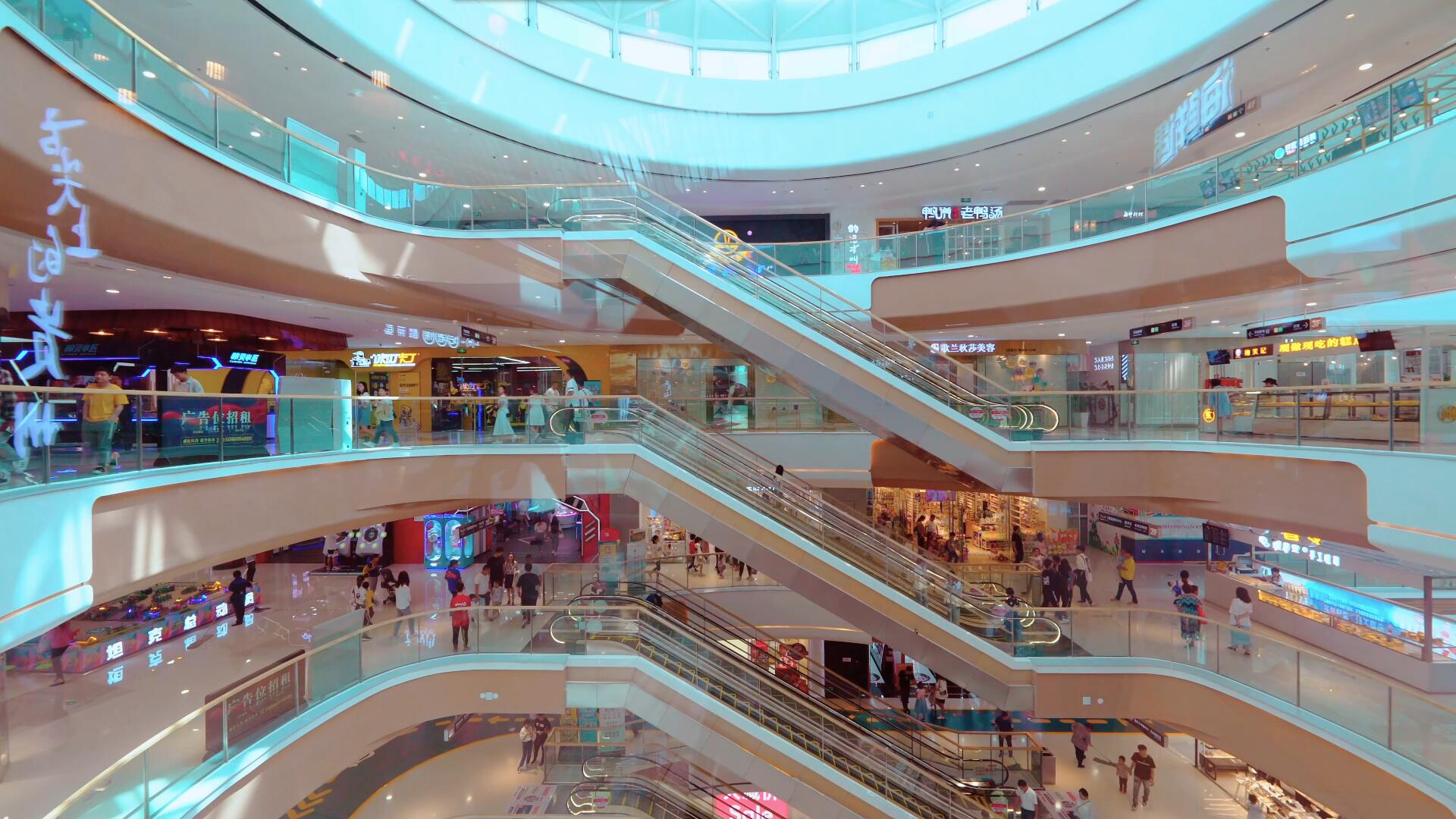 4K国际商贸城批发商场大型购物商场人流延时视频的预览图