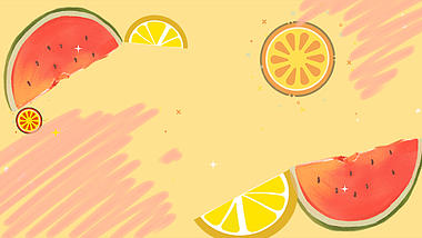 原创夏天夏季夏日涂鸦水果背景视频动态背景视频的预览图