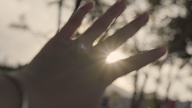 4k阳光从手指缝中透出光线意境实拍视频的预览图