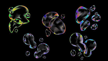酸性荧光折射气泡赛博朋克漂浮泡泡视频小元素挂件带通道mov视频的预览图